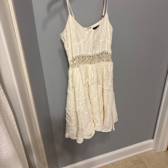 For Love And Lemons Cream Fringe Mini Dress XS - Picture 7 of 8